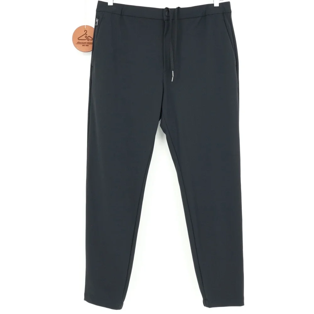 Theory Terrance EZP Precision Ponte Pants Black Mens XL L0797204 Drawstring $245